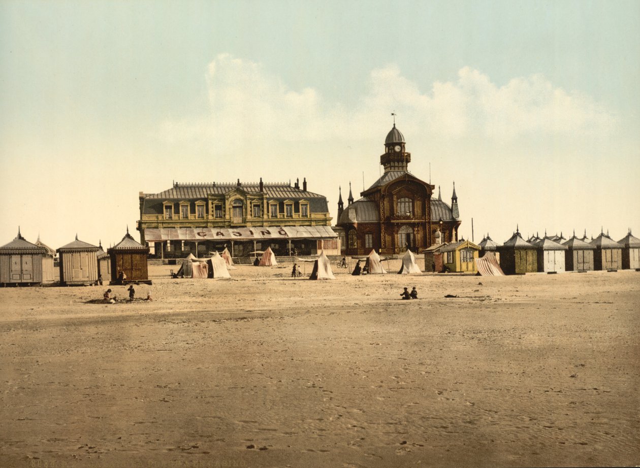 Strand och kasino, Calais, Frankrike, ca 1900 av Detroit Publishing Co.