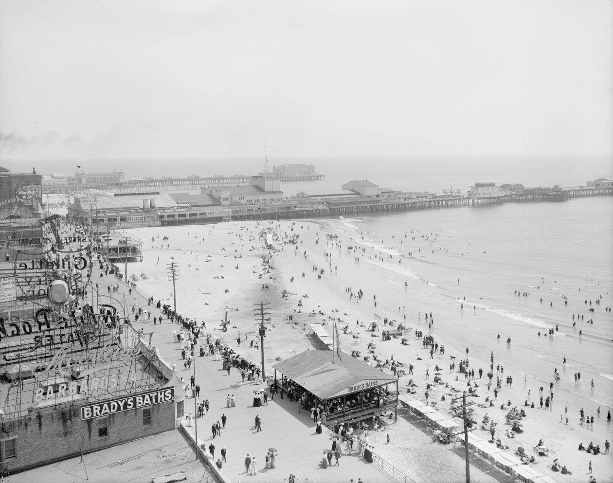 Strand och strandpromenad, Atlantic City, 1900-10 av Detroit Publishing Co.