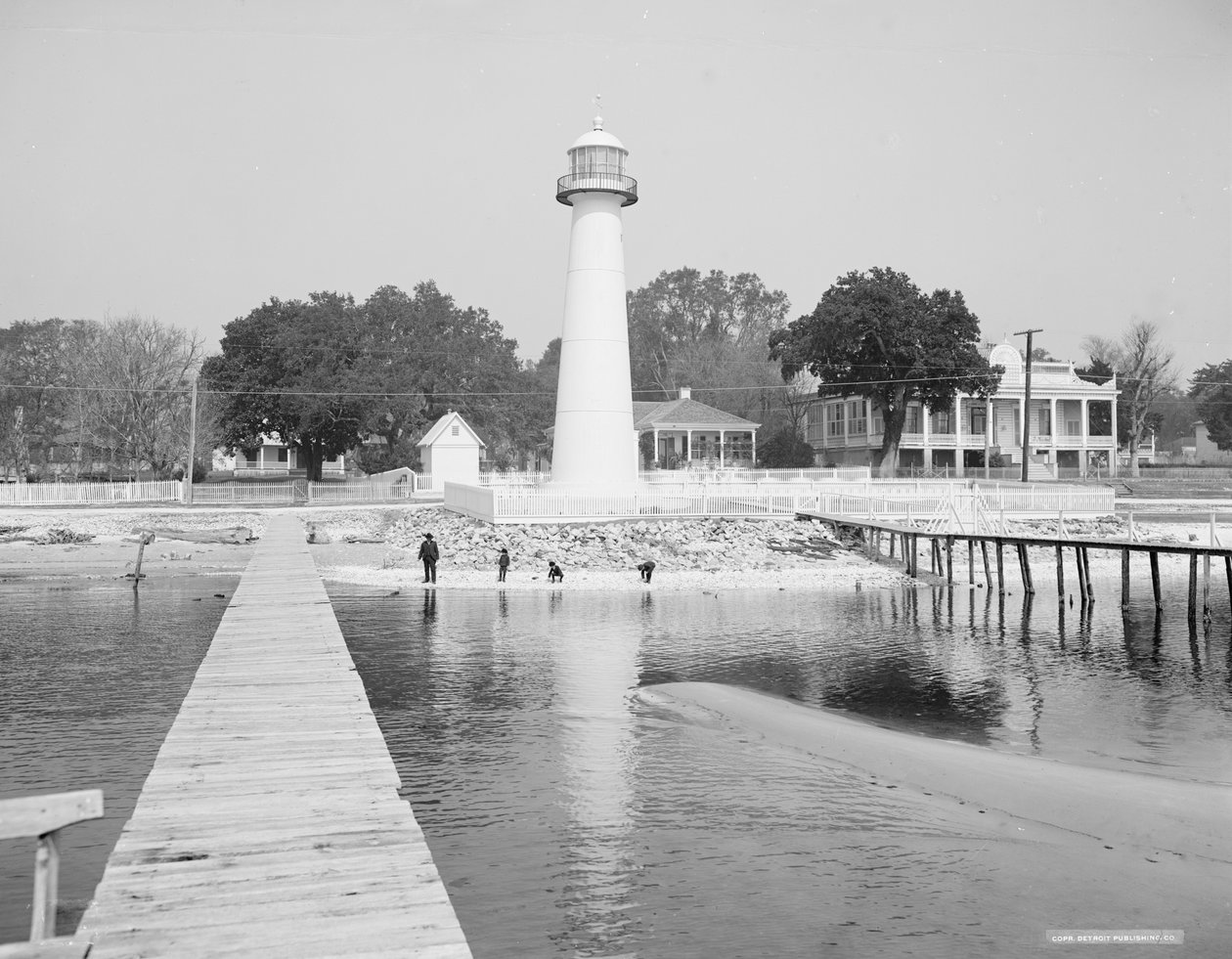 Biloxi Lighthouse, Biloxi, Mississippi, USA, ca 1906 (s/v foto) av Detroit Publishing Co.