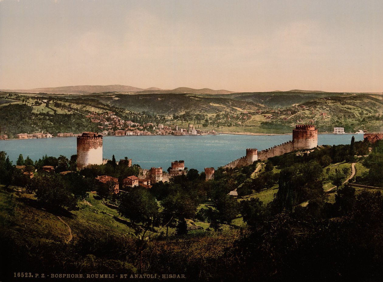 Bosporen, Rumeli och Anadali-Hissar, ca 1890-1900 (fotokromtryck) av Detroit Publishing Co.