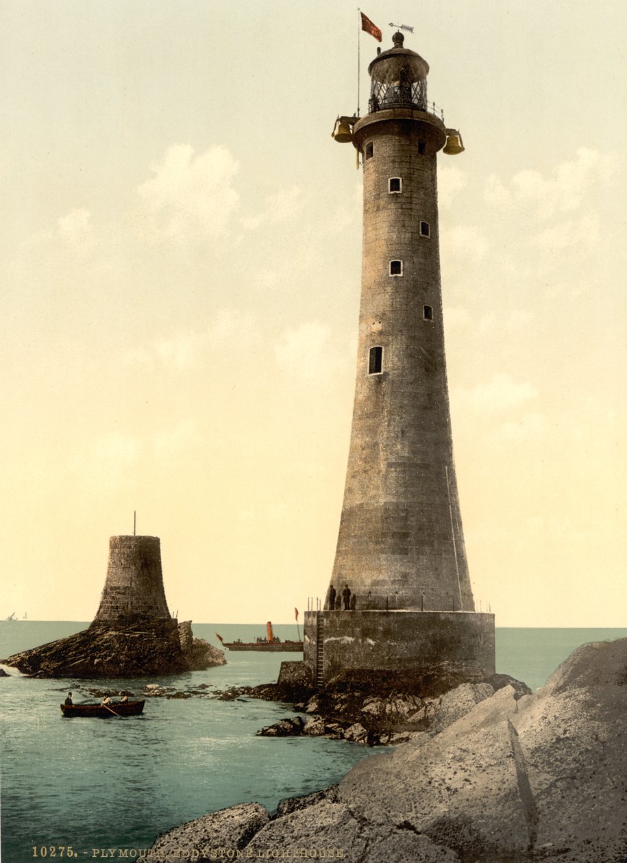Eddystone fyr, Plymouth, England, ca 1900 av Detroit Publishing Co.
