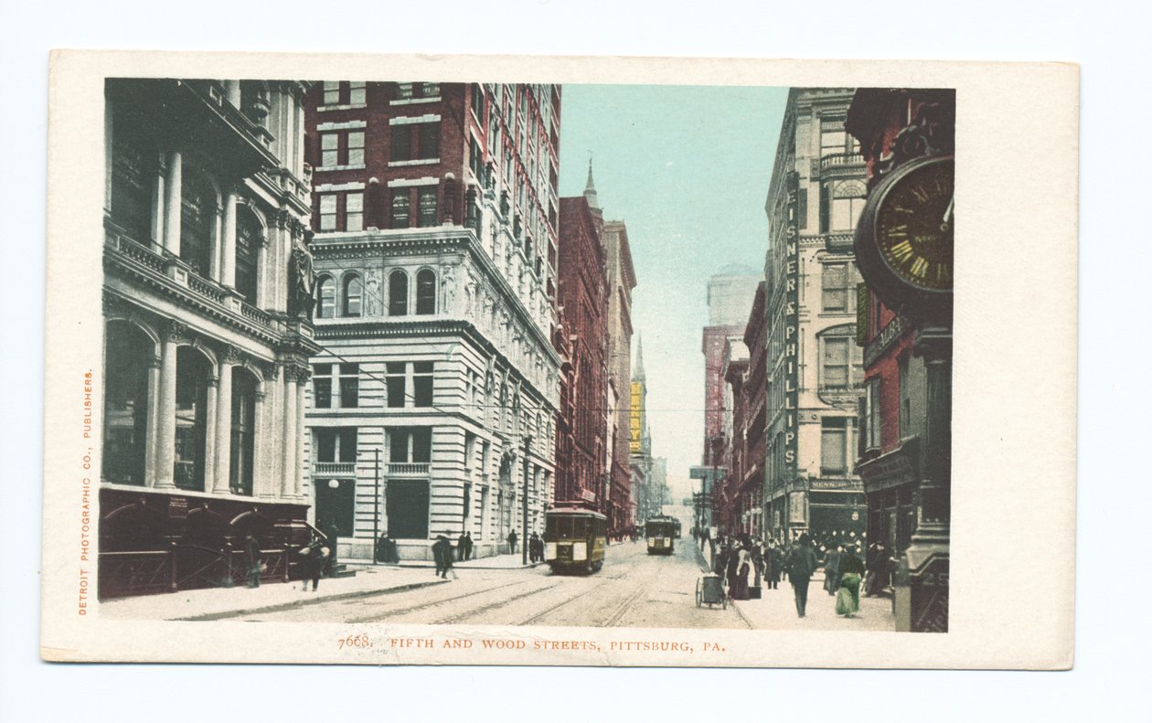 Fifth and Wood Streets, Pittsburgh, Pa. av Detroit Publishing Co.
