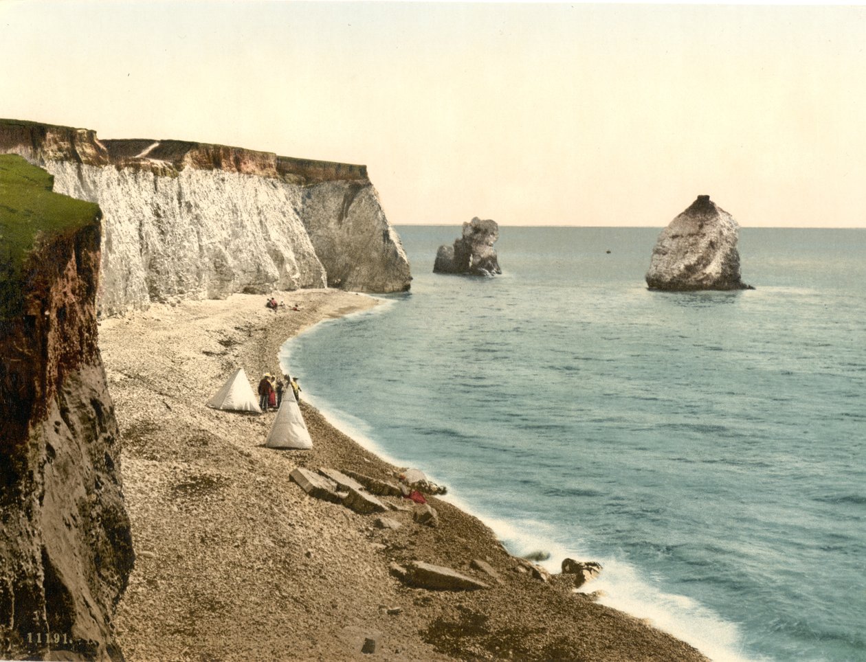Freshwater Bay Arch och Stag Rocks, Isle of Wight, England, c.1900 av Detroit Publishing Co.