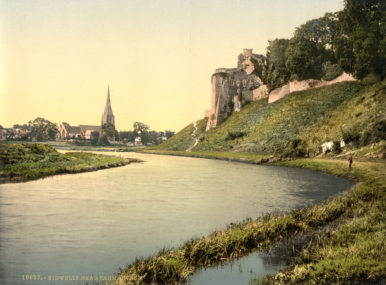 Kidwelly, Carmarthen, Wales, ca 1890-1900 (fotokromavtryck) av Detroit Publishing Co.