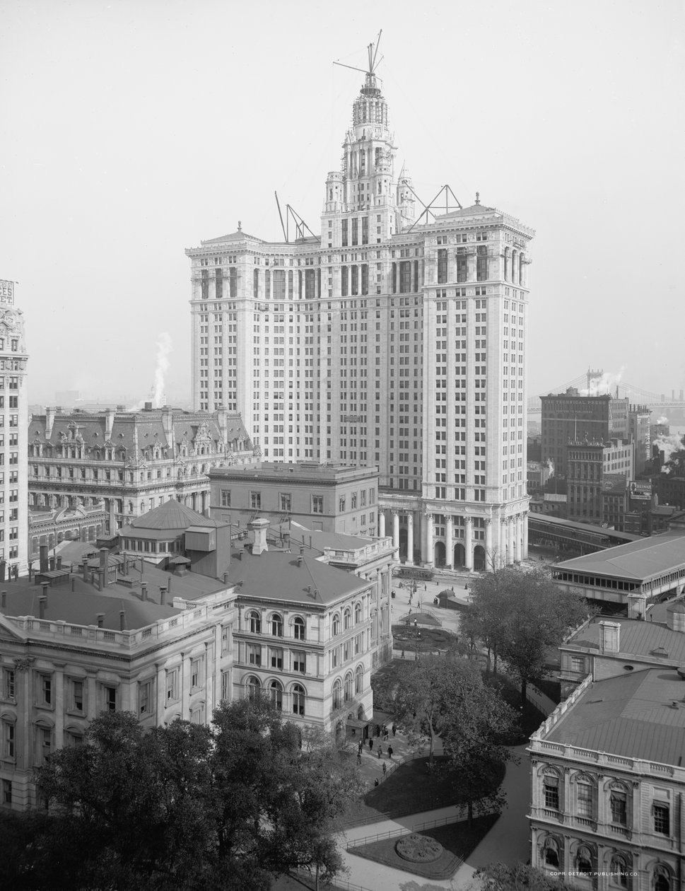 New Municipal Building, New York City, USA, ca 1914 (s/v foto) av Detroit Publishing Co.
