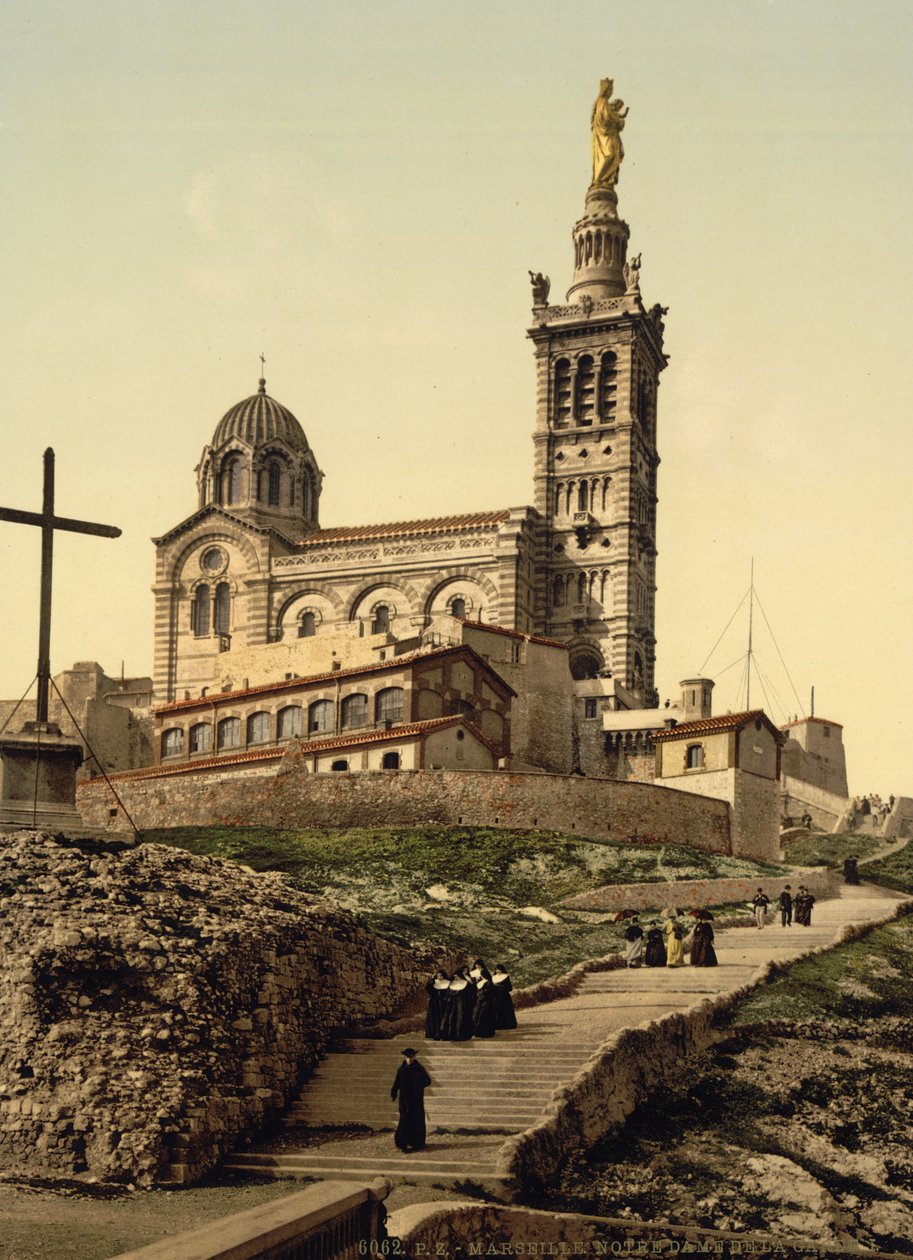 Notre Dame de la Garde, Marseilles, Frankrike, ca 1890-1900 (fotokromtryck) av Detroit Publishing Co.