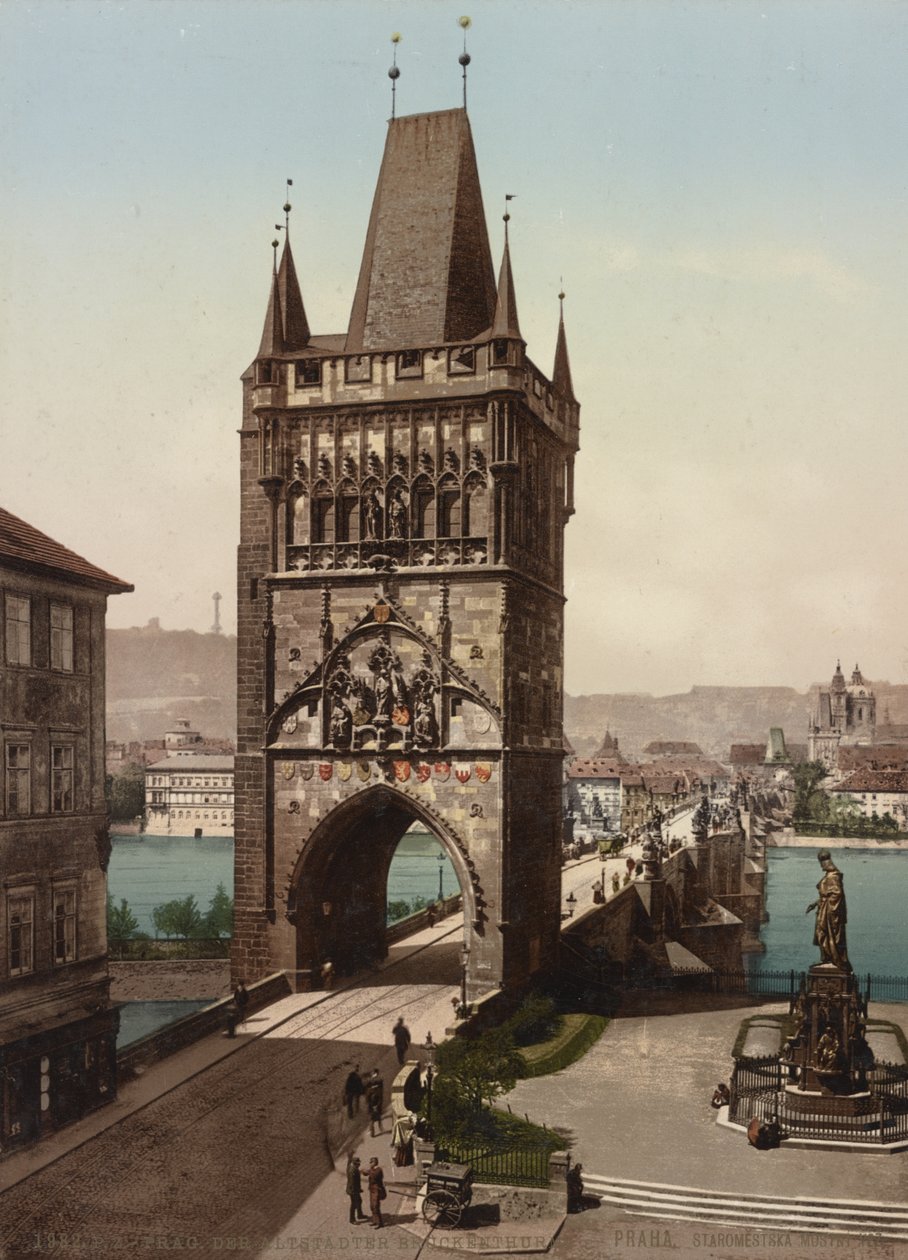 Old Town Bridge Tower, Prag, 1905 av Detroit Publishing Co.