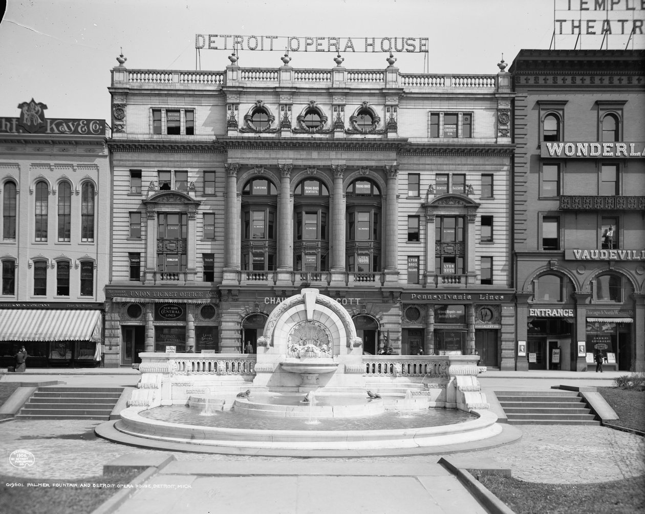Palmer Foundation och Detroit Opera House, Detroit, Michigan, c.1906 av Detroit Publishing Co.