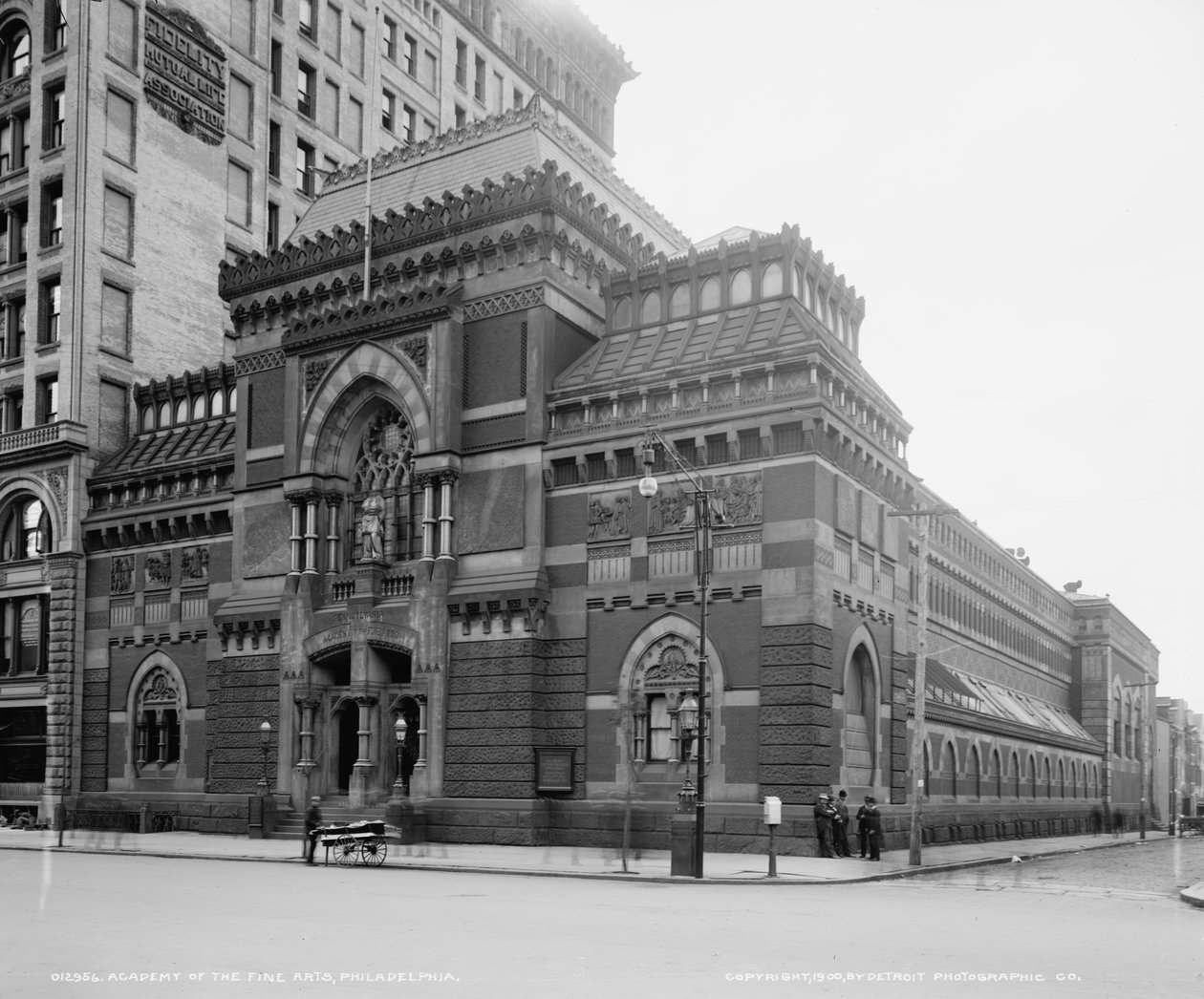 Pennsylvania Academy of the Fine Arts, Philadelphia, Pennsylvania, USA, ca 1900 (s/v-foto) av Detroit Publishing Co.
