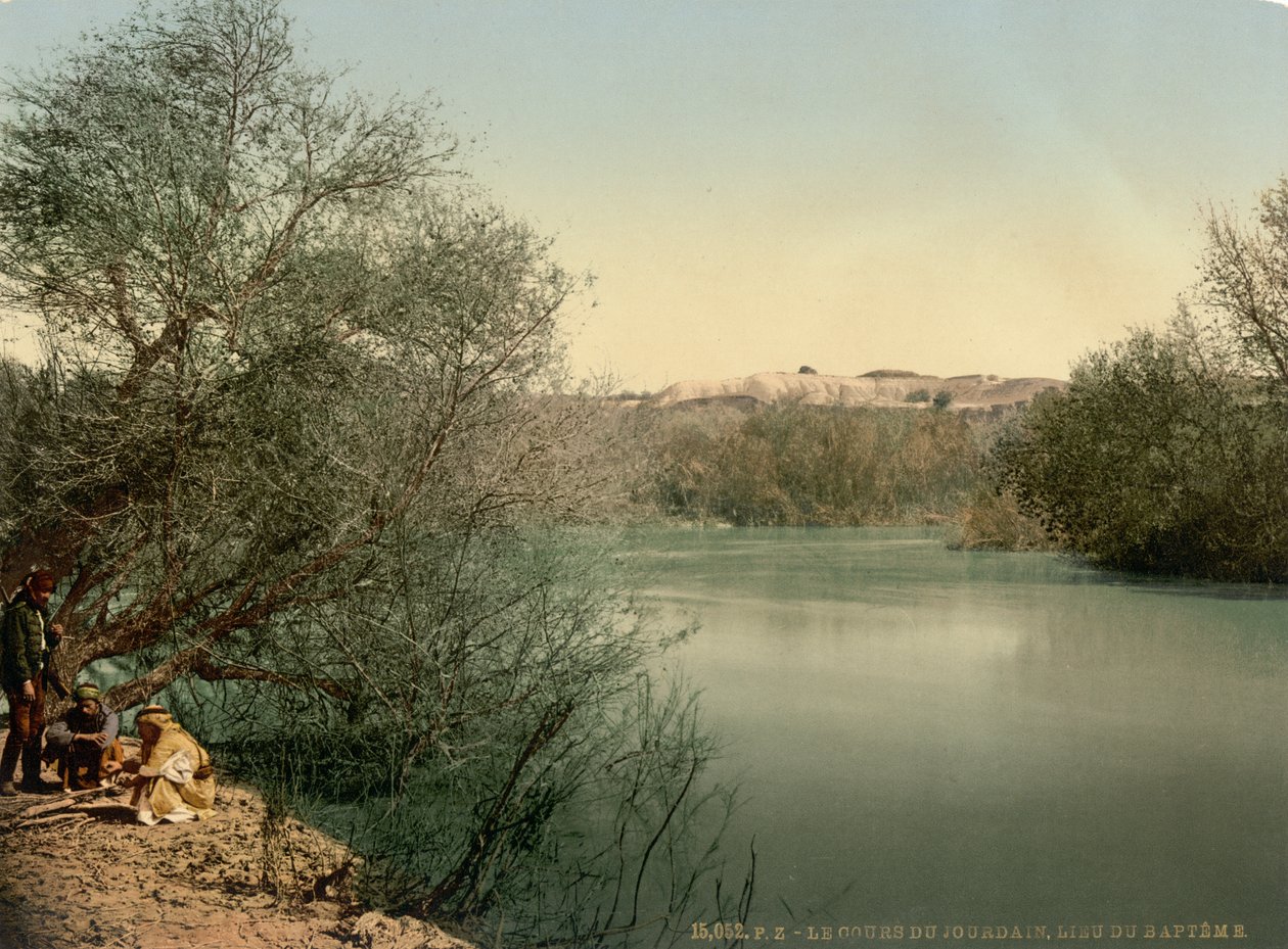 Dopstället, Jordanfloden, Heliga landet, ca 1890-1900 (fotokromtryck) av Detroit Publishing Co.