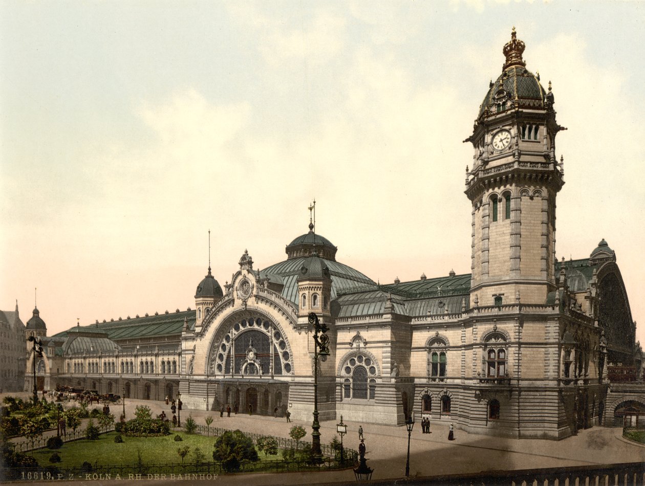 Järnvägsstation, Köln, Tyskland, ca 1900 av Detroit Publishing Co.