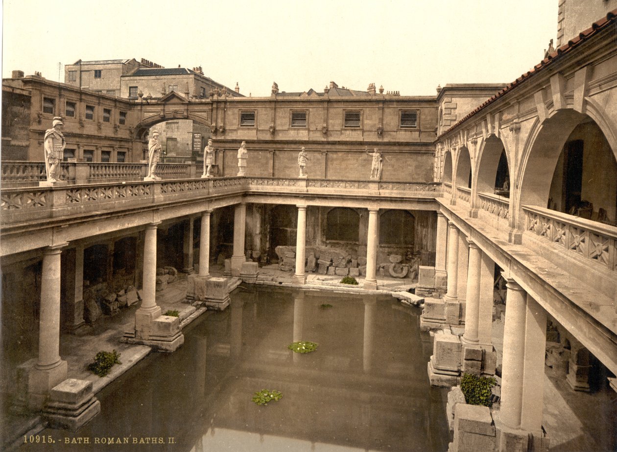 Romerska badet och klostret, Bath, ca 1890-1900 (fotokromtryck) av Detroit Publishing Co.