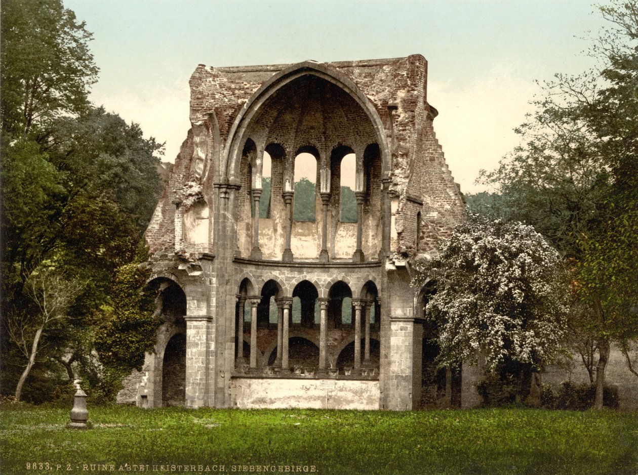 Ruinerna av Heisterbach Abbey, Nordrhein-Westfalen, Tyskland, ca 1900 av Detroit Publishing Co.