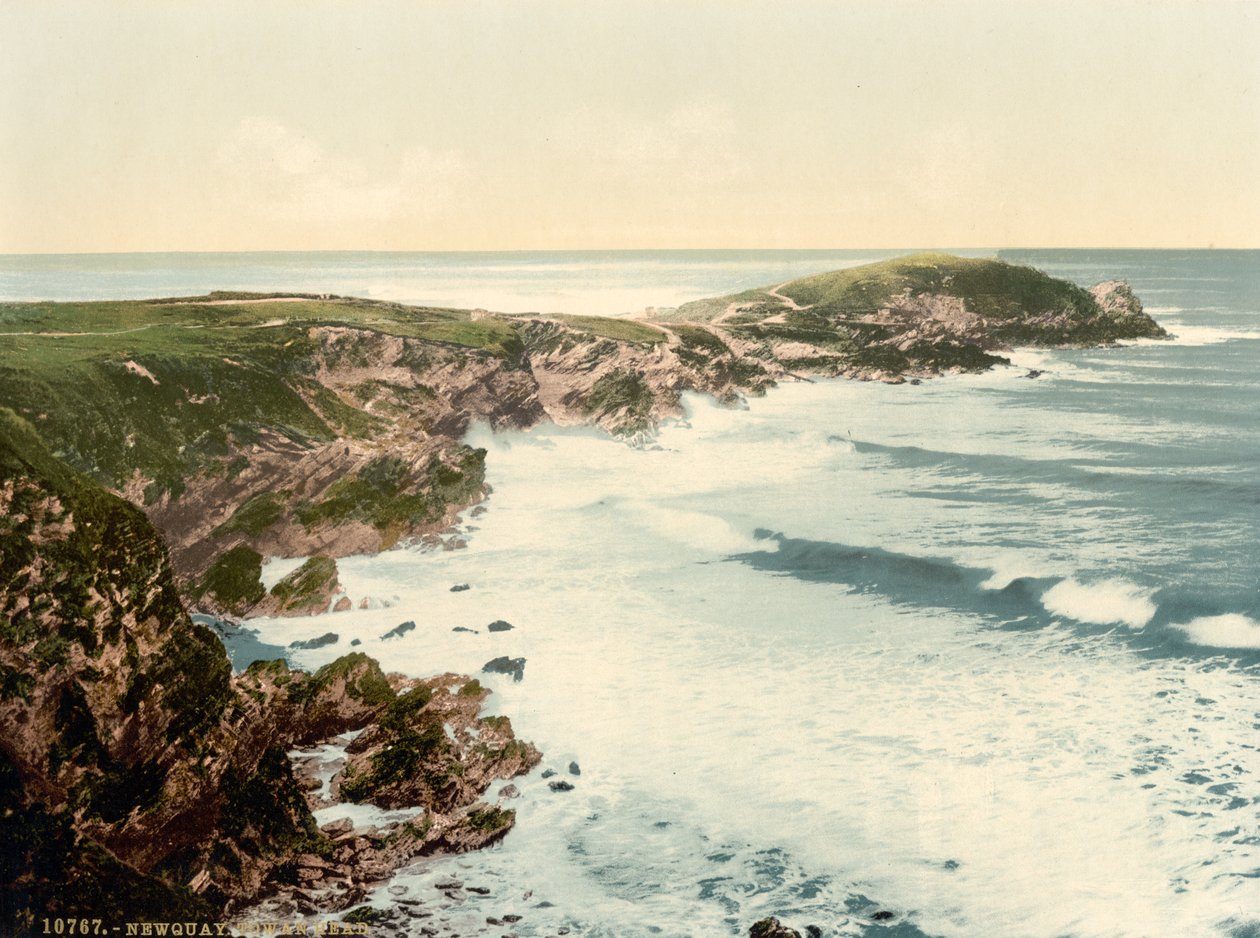 Towan Head, Newquay, Cornwall, England, fotokromtryck, c.1900 av Detroit Publishing Co.