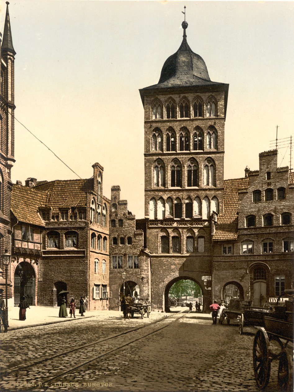 Tower Arch, Lubeck, Tyskland, ca 1900 av Detroit Publishing Co.