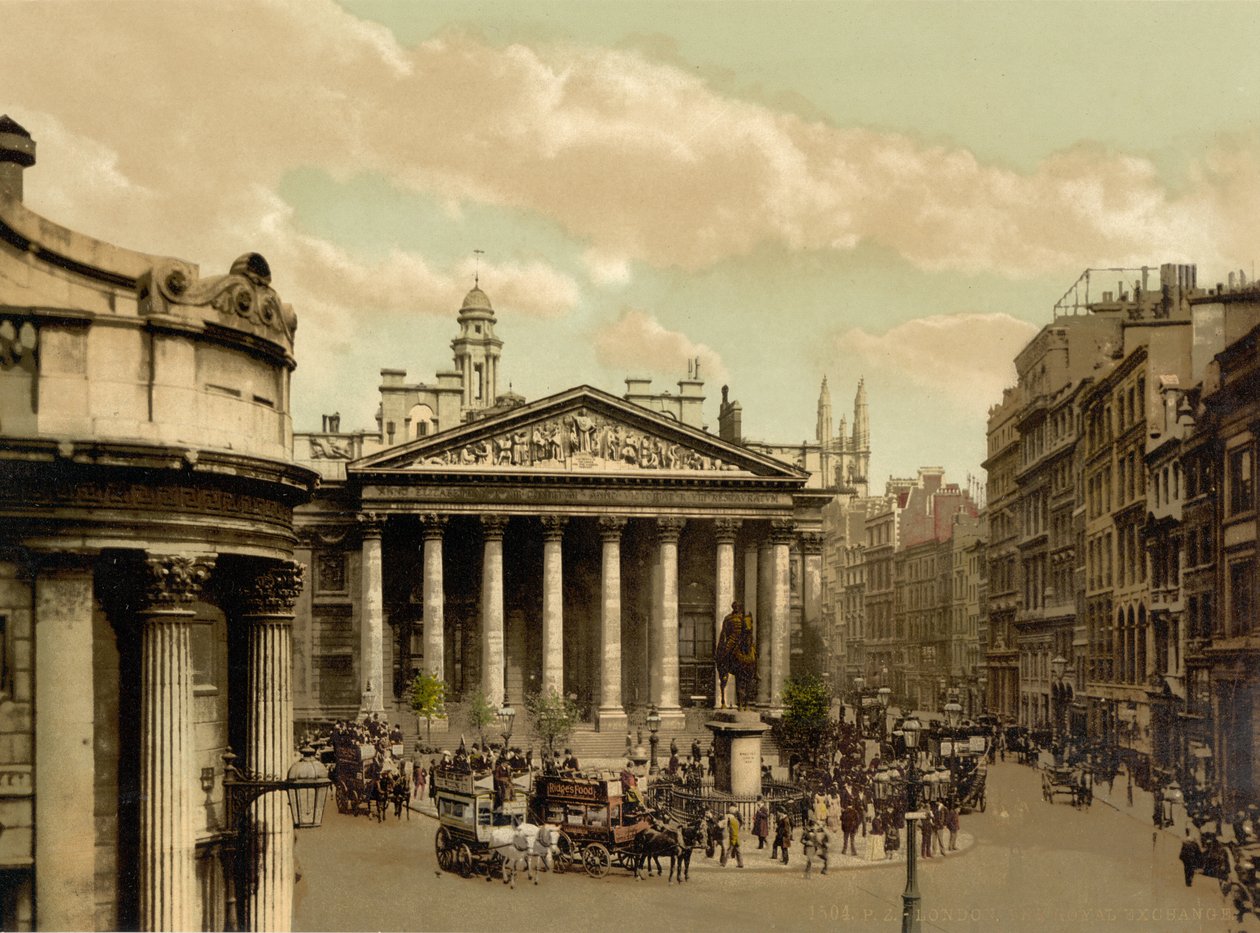 Royal Exchange, London, ca 1890-1900 (fotokrom) av Detroit Publishing Co.