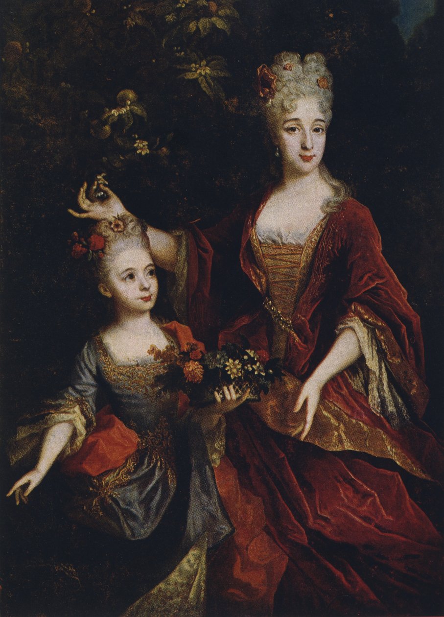 Mor och dotter, efter Nicolas de Largilliere (1656-1746) av Devambez