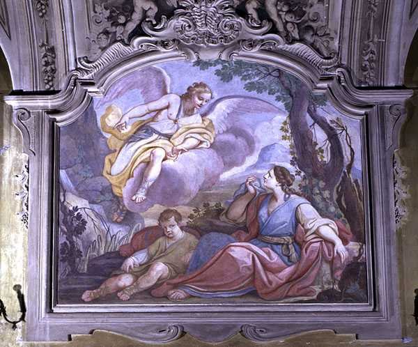 Hagar och Ismael i öknen, från matsalen av Diacinto Fabbroni