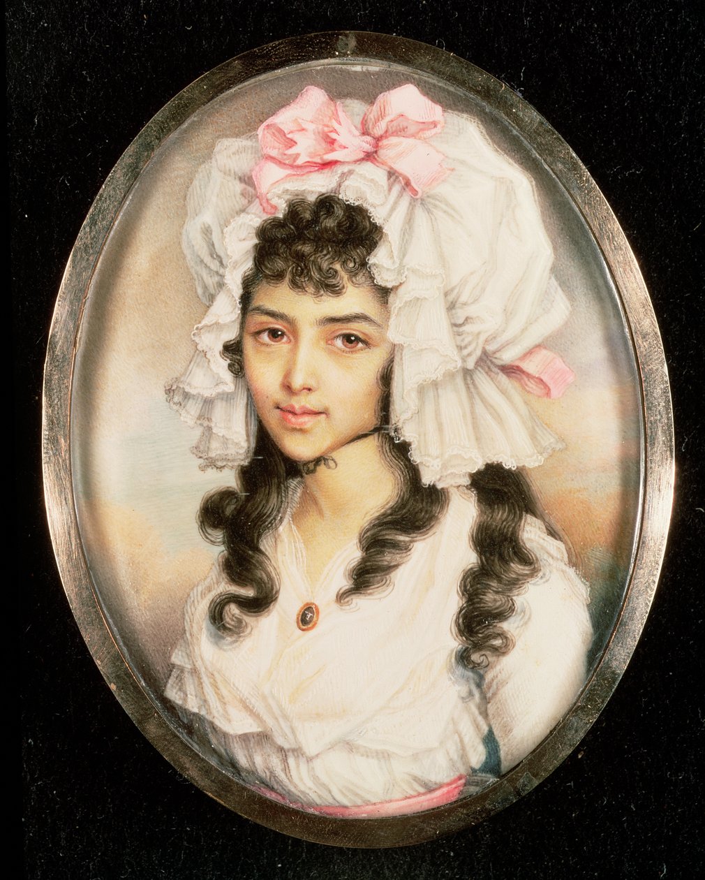 Miniatyrporträtt av en flicka av Diana
