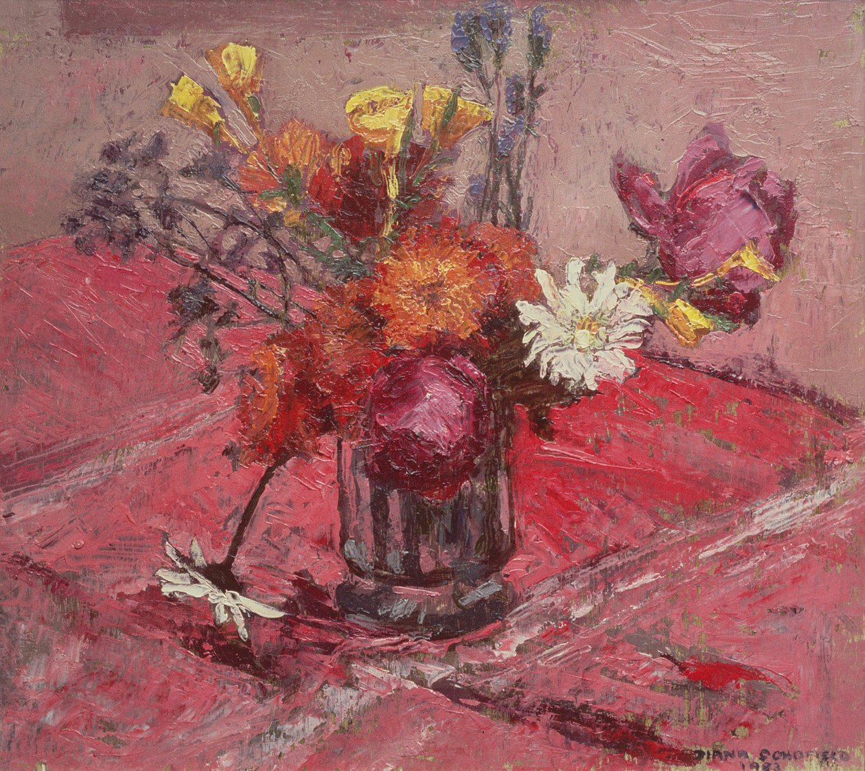 Still Life with Vase of Flowers, 1983swed av Diana Schofield