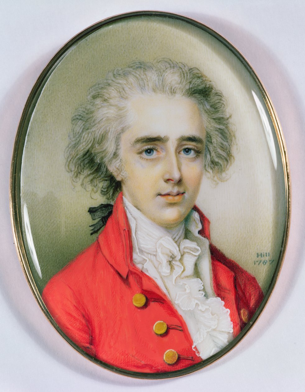 Miniatyrporträtt av en man, 1787 (wc på elfenben) av Diana Dietz