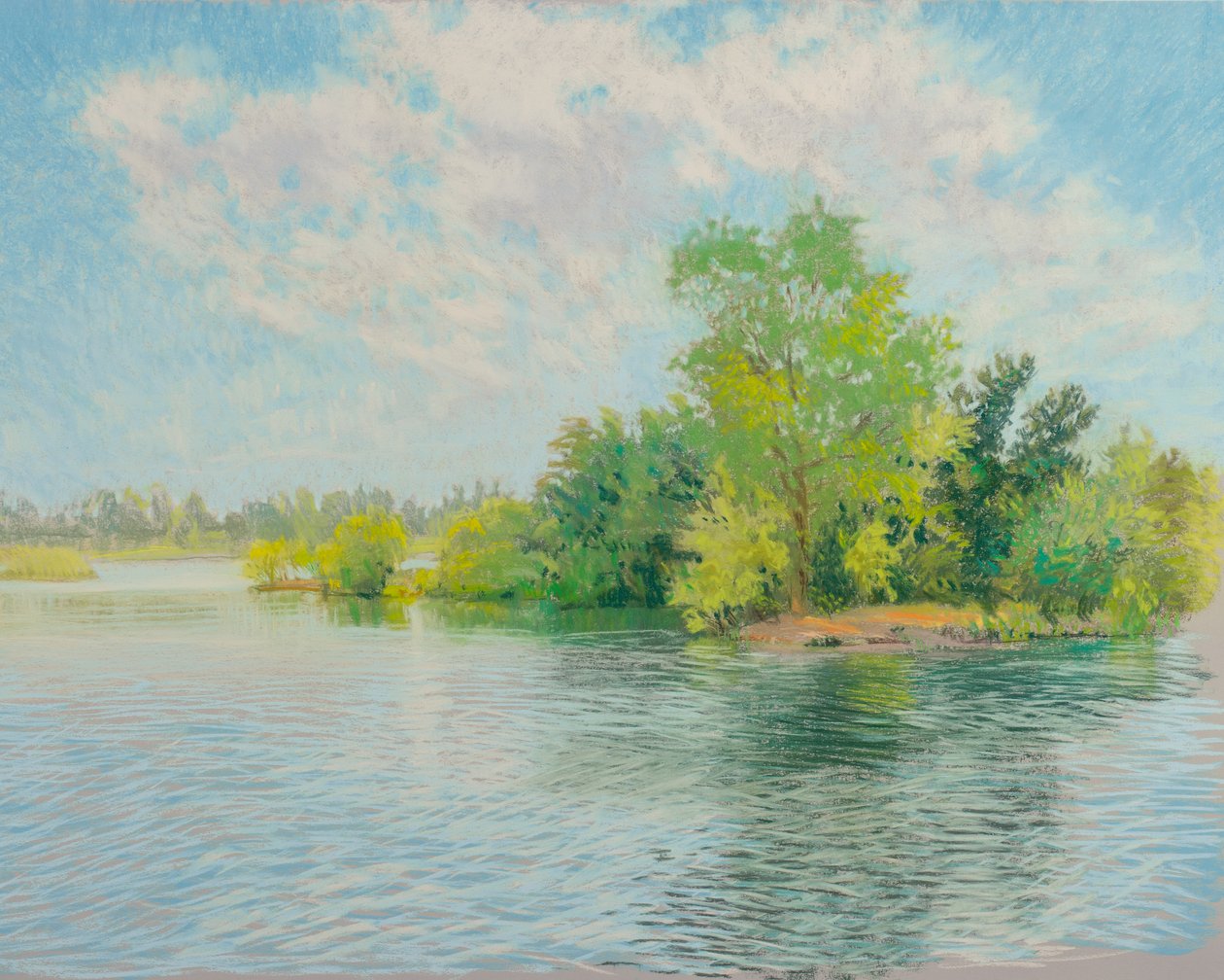 River Island, 2017 (pastell på papper) av Diana Jahns