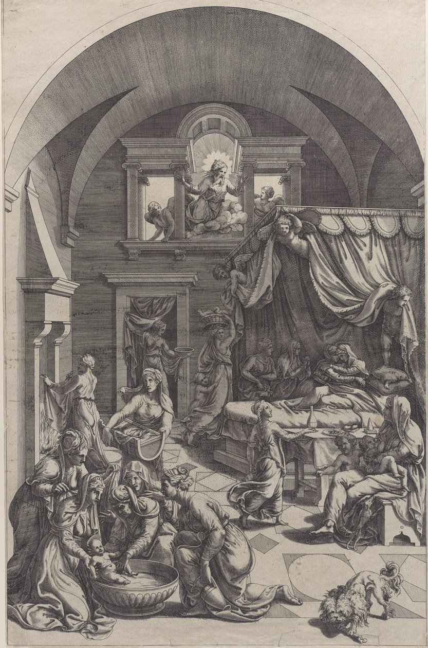 Johannes Döparens födelse, 1555-88. av Diana Mantuana