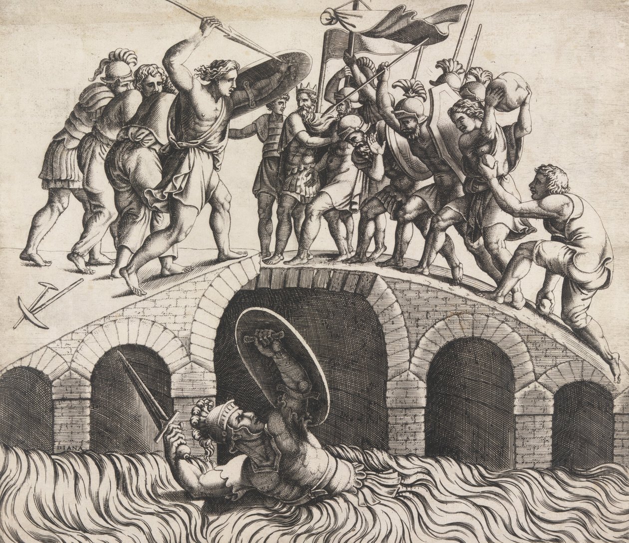 Horatio Coclès Saving Himself by Simning, 1500-talet. av Diana Mantuana