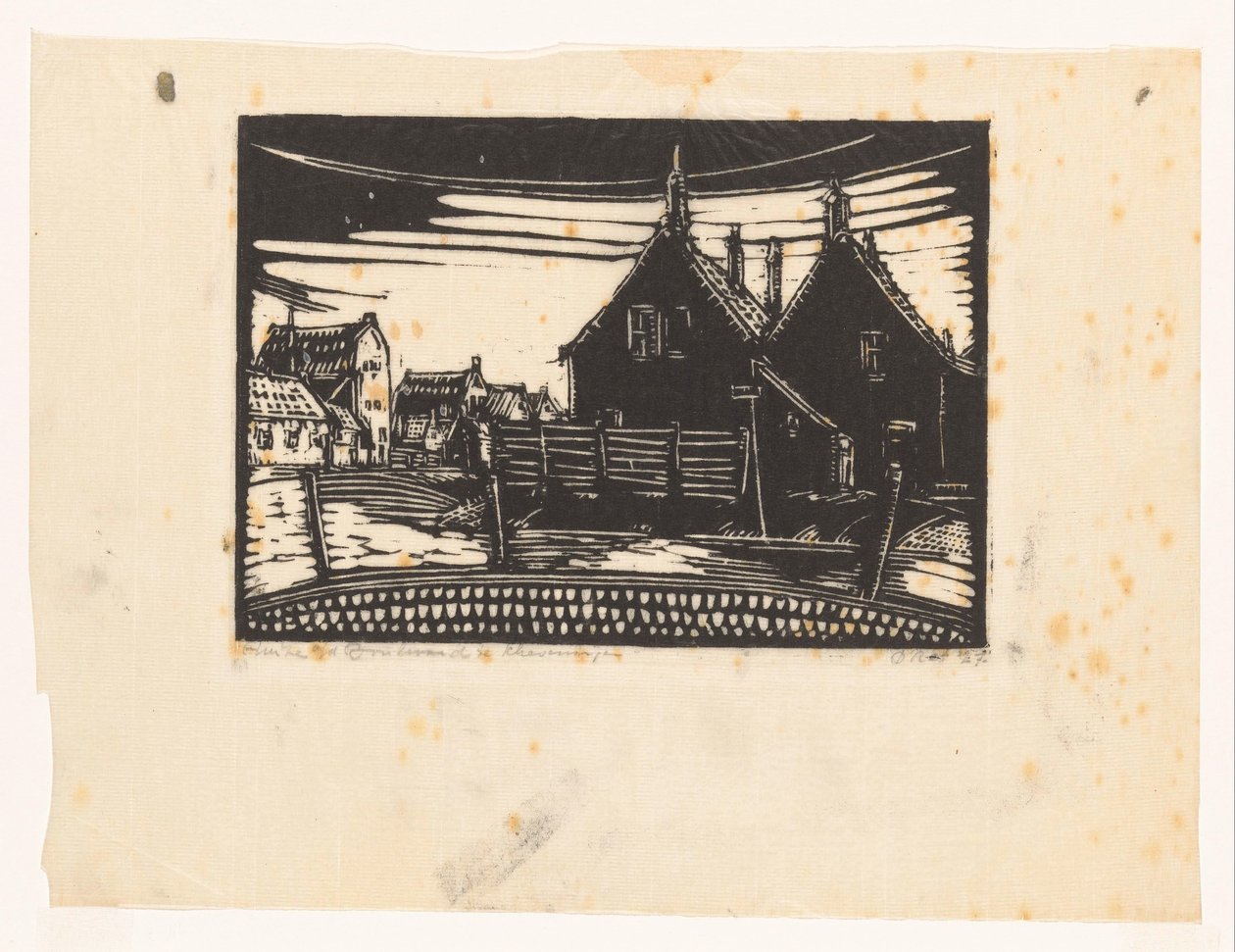 Hus på boulevarden i Scheveningen (titel på objekt) av Dick Ket (signed by artist)