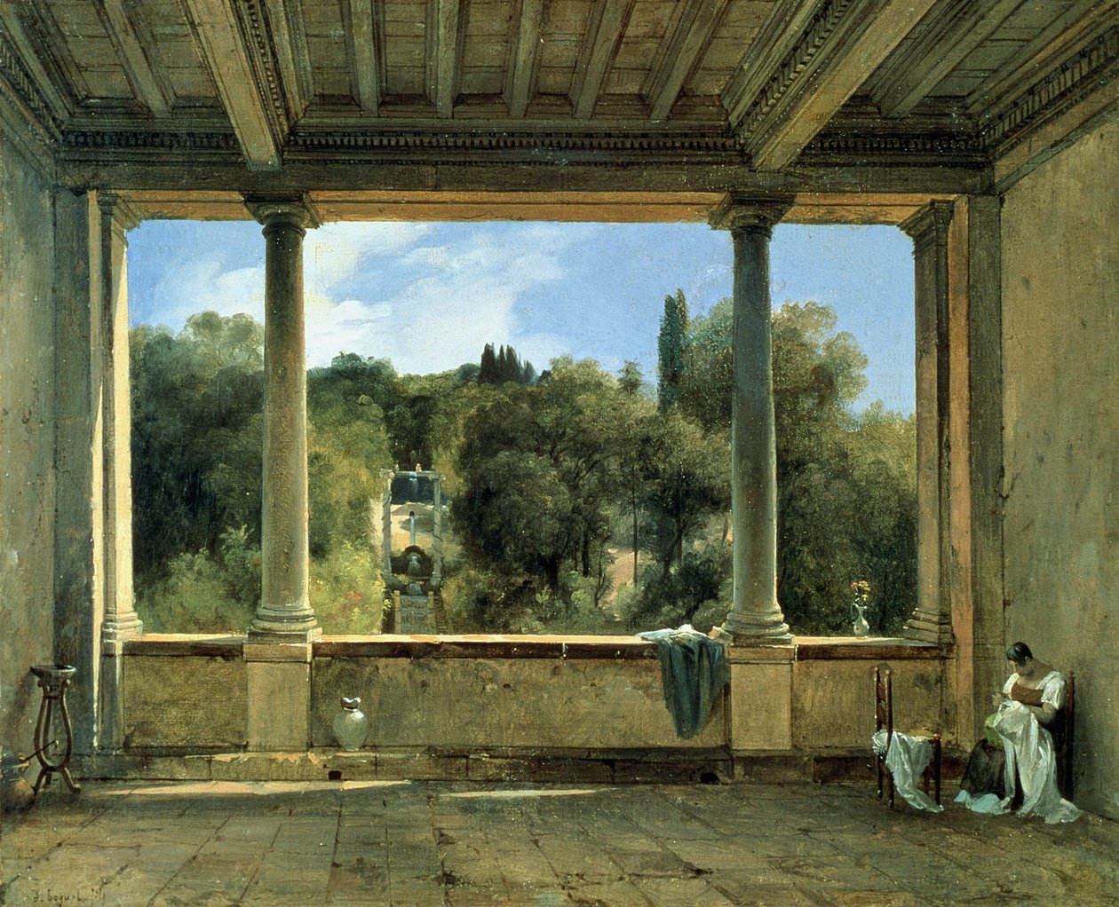 Utsikt från övre loggian av Villa Aldobrandini vid Frascati av Didier Boguet