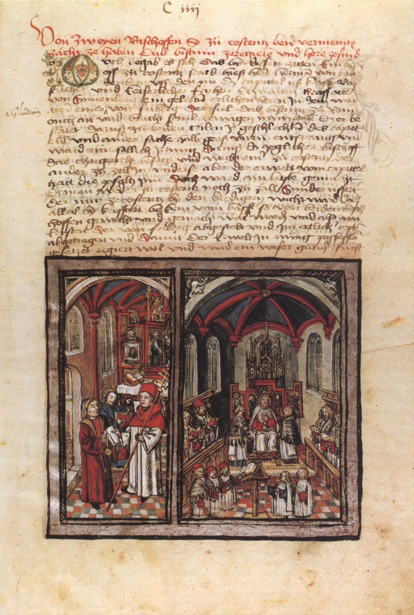 Konstanzer Bistumsstreit von 1474 av Diebold Schilling the Younger