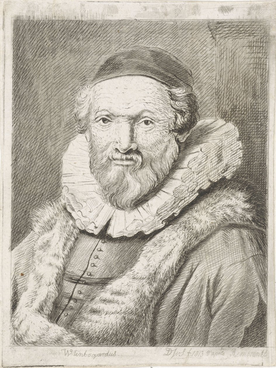 Porträtt av Johannes Wtenbogaert Wtenbogardus (titel på objekt) av Diederik Jan Singendonck