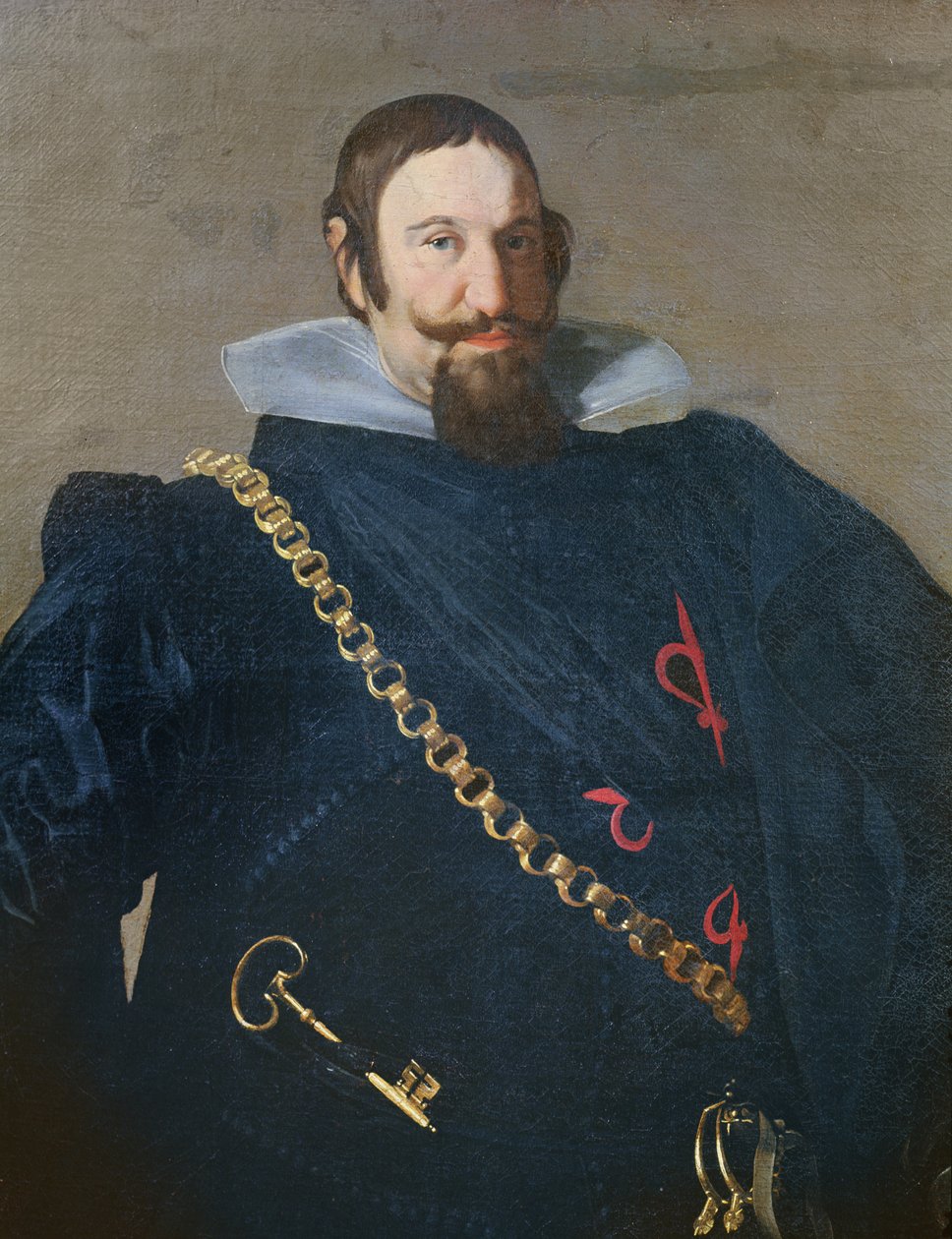 Hertigen av Olivares detalj på överkroppen, 1624 olja på duk av Diego Velázquez