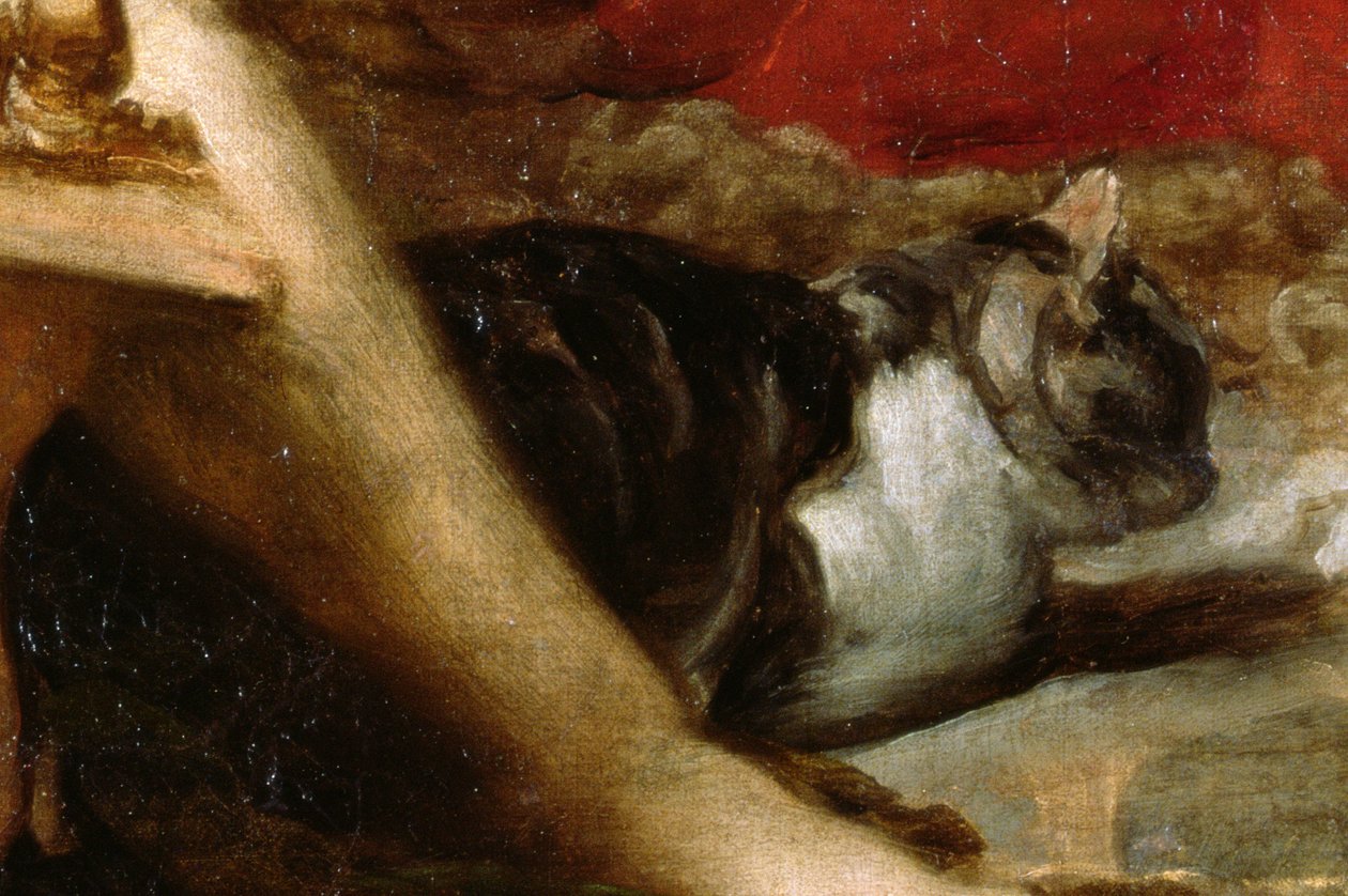 Fabeln om Arachne eller Spinnarna, ca 1657 olja på duk detalj av 36741 av Diego Velázquez