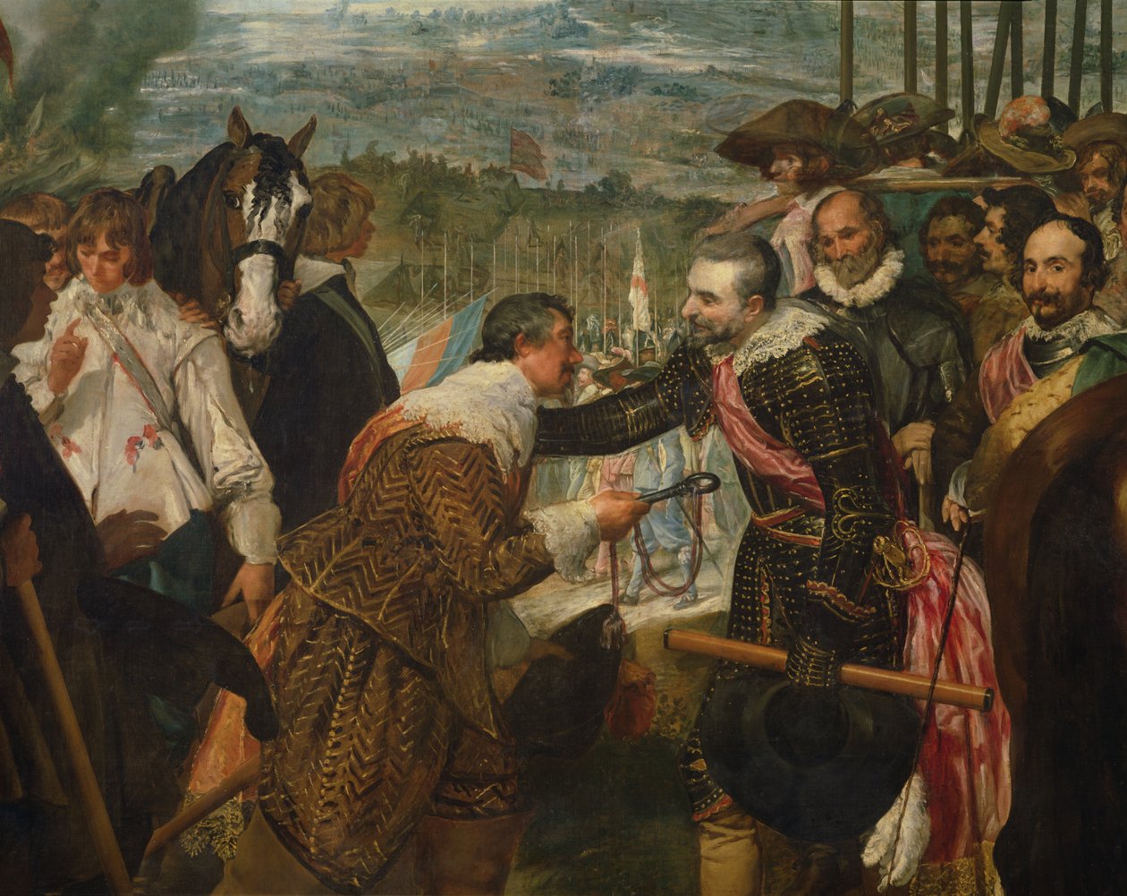 The Surrender of Breda, 1625, c.1635 olja på duk detalj av 30730 av Diego Velázquez