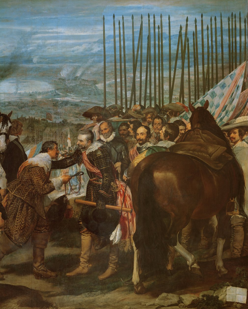 The Surrender of Breda, 1625, c.1635 olja på duk detalj av 30730 av Diego Velázquez