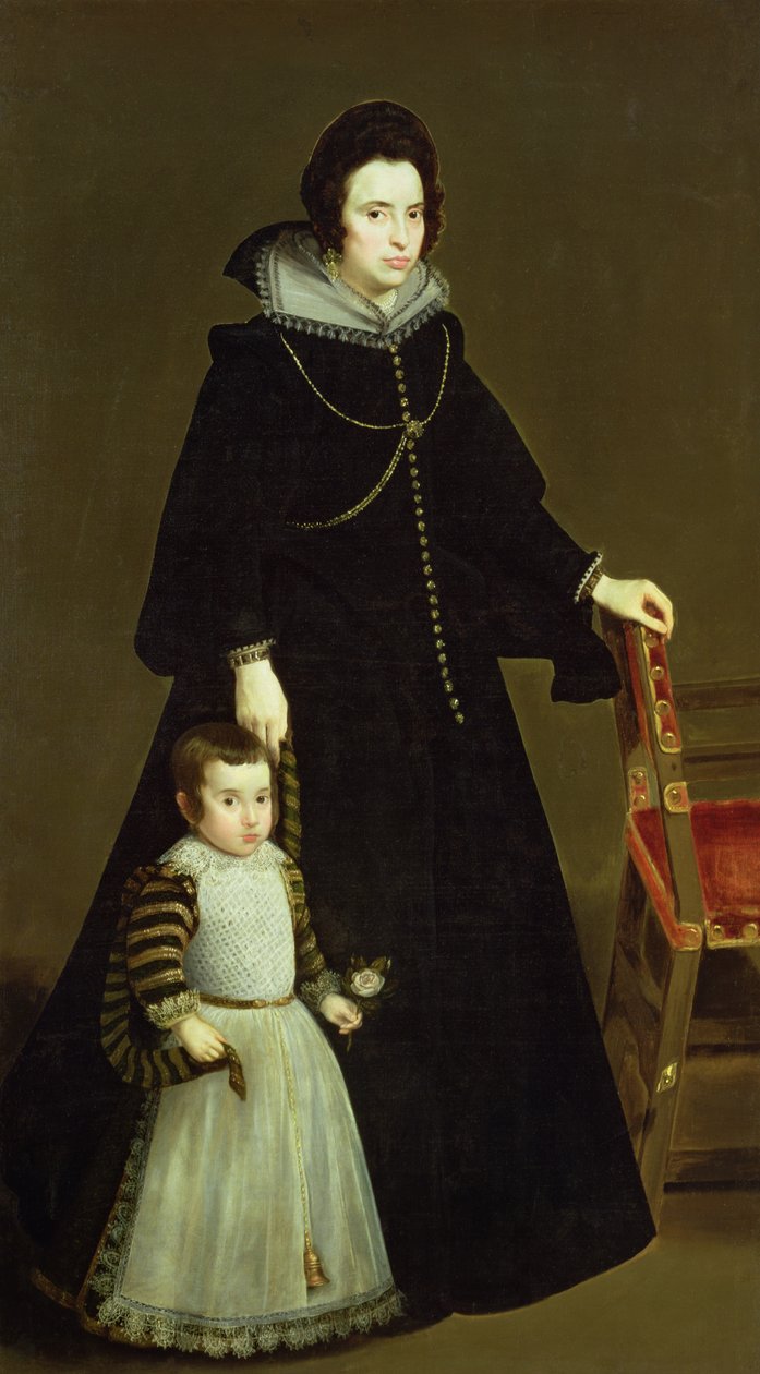 Dona Antonia de Ipenarrieta y Galdos (1599-1635) och hennes son, ca 1631 av Diego Velázquez