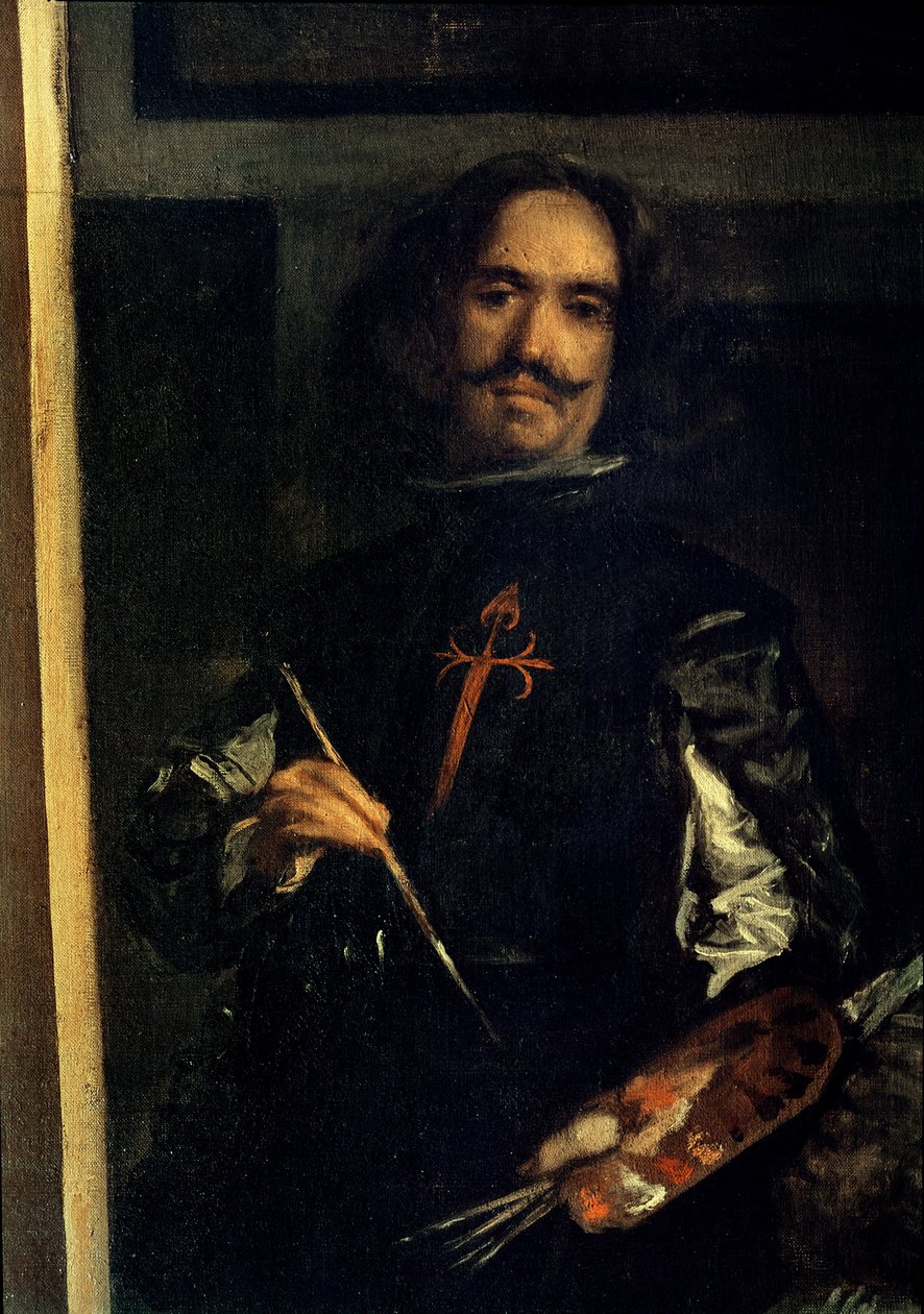 Las Meninas eller Filip IV:s familj, detalj av konstnären vid sitt staffli, ca 1656 (se 405) av Diego Velázquez