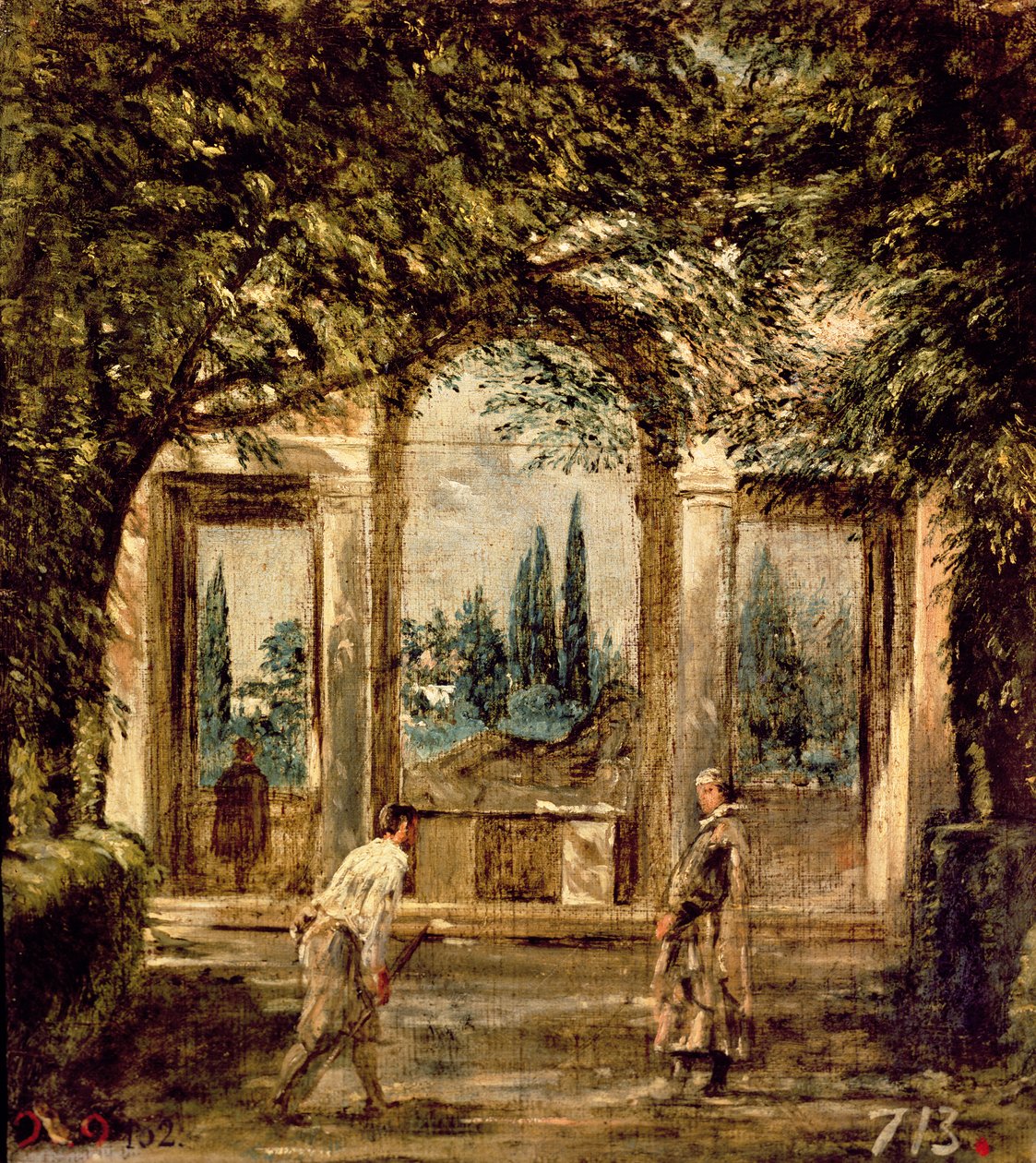 Trädgårdarna i Villa Medici i Rom, ca 1650-51 av Diego Velázquez