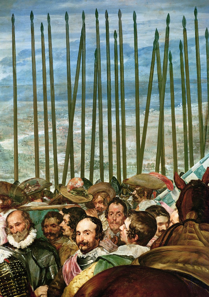 The Surrender of Breda, 1625, detalj av soldater med lansar, c.1635 (se även 30730) av Diego Velázquez