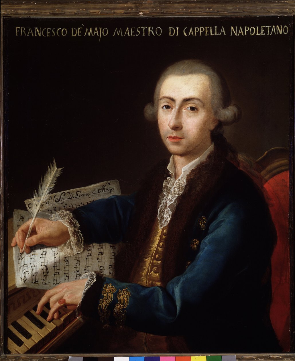 Porträtt av Gian Francesco de Majo (1732-1770) italiensk kompositör av Diego Pesco