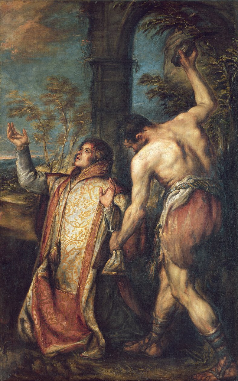 St. Stefans martyrskap av Diego Polo