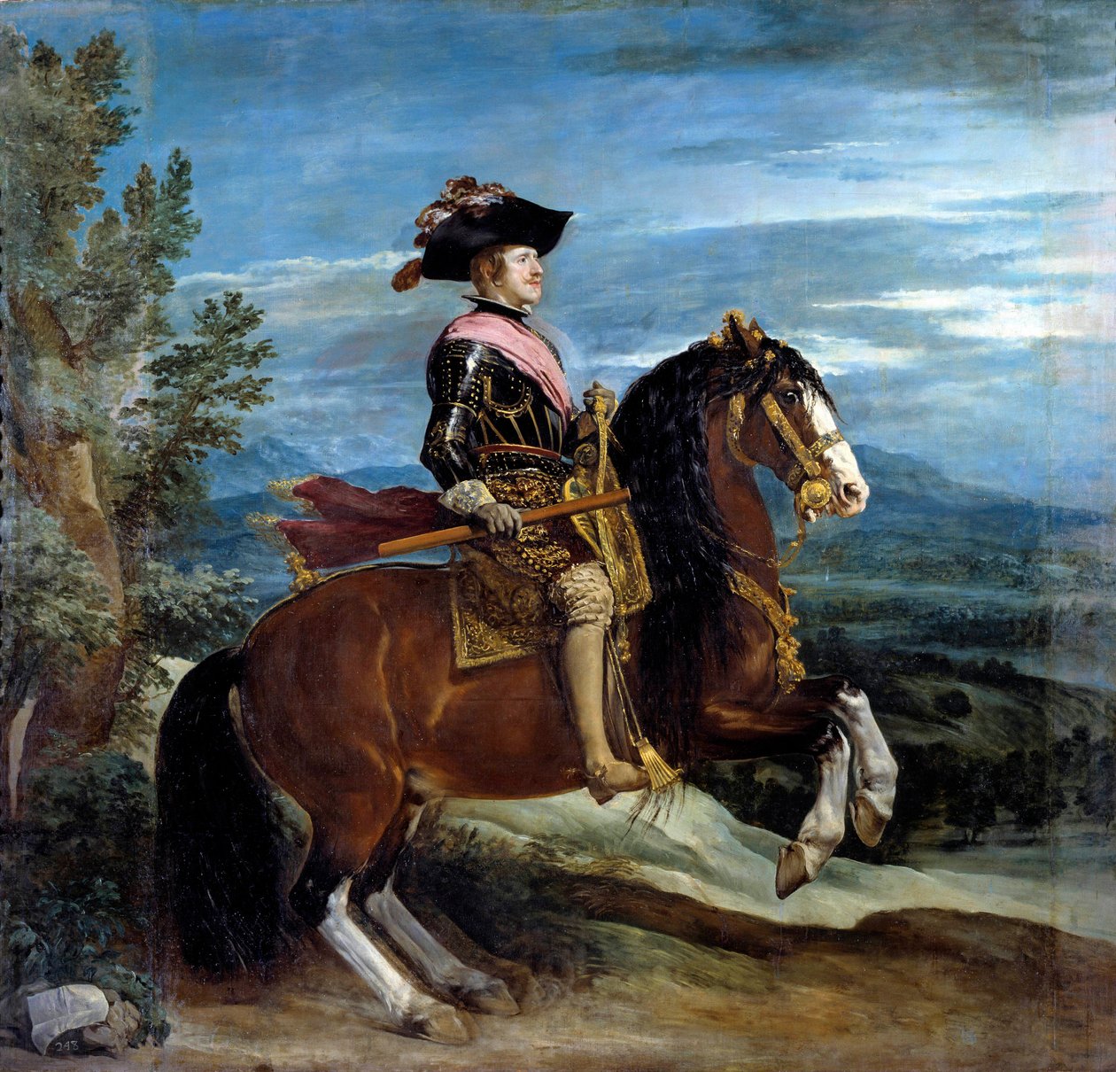 Ridsporträtt av kung Filip IV (1605-1665) Målning av Diego Rodriguez de Silva y Velasquez (1599-1660) av Diego Velázquez