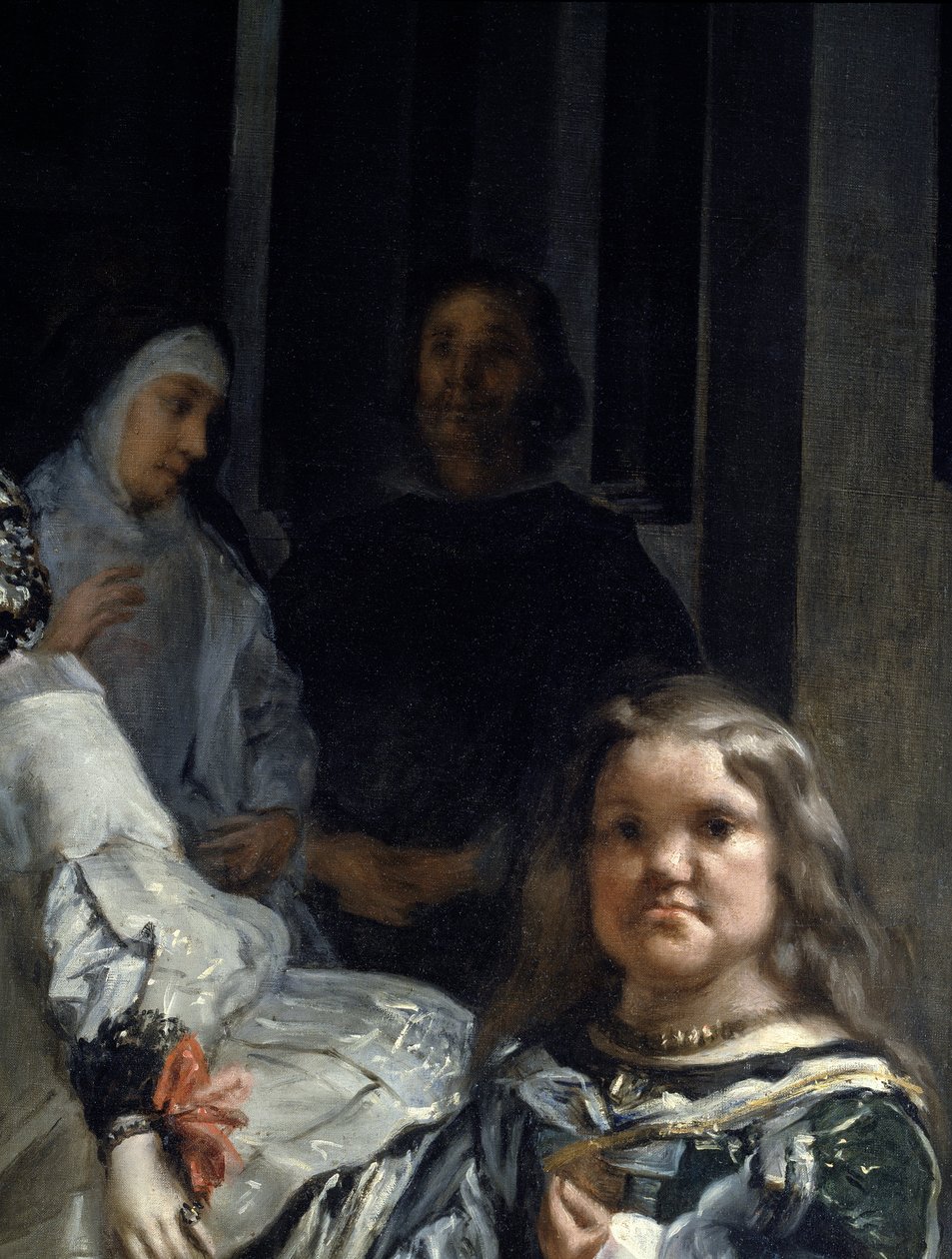 Las Meninas. Detalj: nunna och dvärg av Diego Rodriguez de Silva y Velazquez