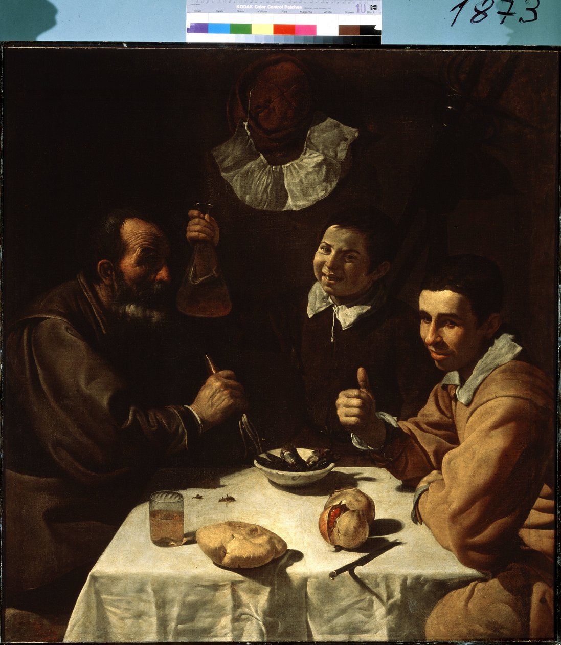 Måltiden (lunch). Målning av Diego Velasquez (1599-1660). Olja på duk av Diego Velázquez