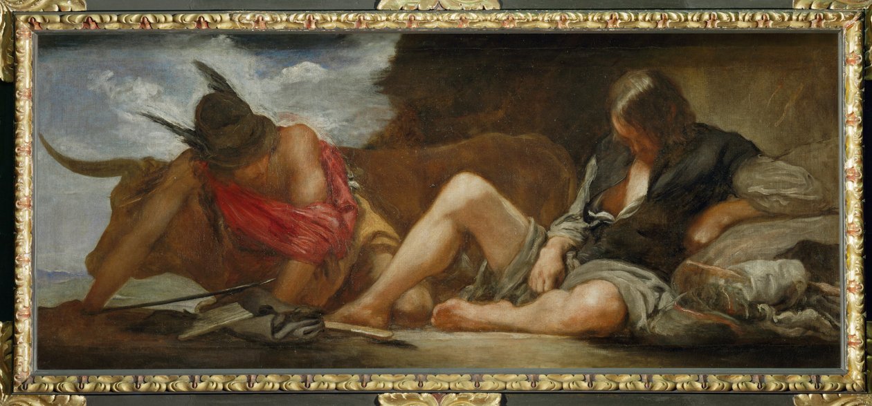 Mercury och Argos ... (målning på duk) av Diego Rodriguez de Silva y Velazquez