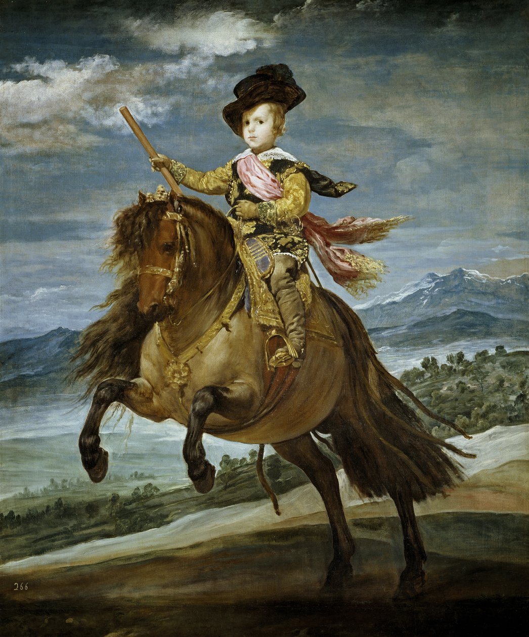 Ridsporträtt av prins Balthasar Carlos (Balthazar-Charles av Spanien eller Österrike av Diego Velázquez
