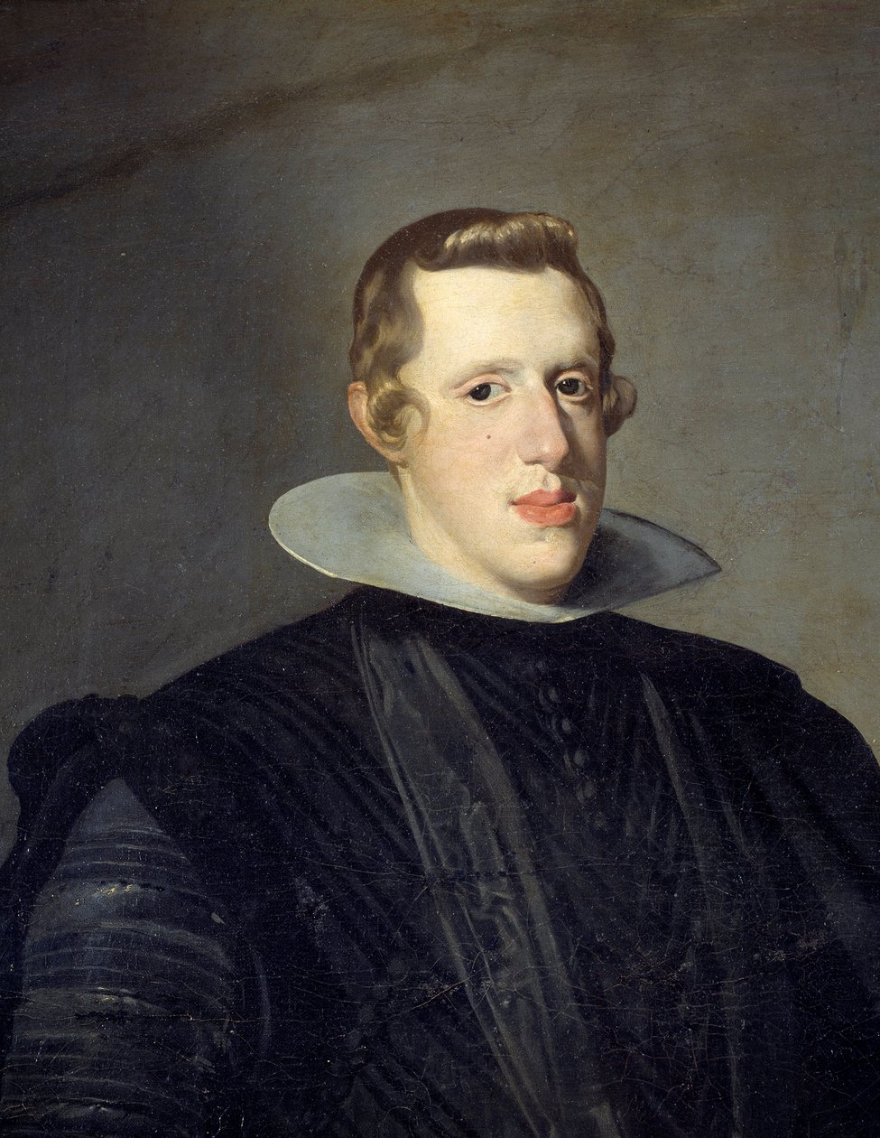 Porträtt till fots av Filip IV (1605 - 1665). Detalj. Målning av Diego Rodriguez de Silva y Velasquez (1599-1660) av Diego Velázquez
