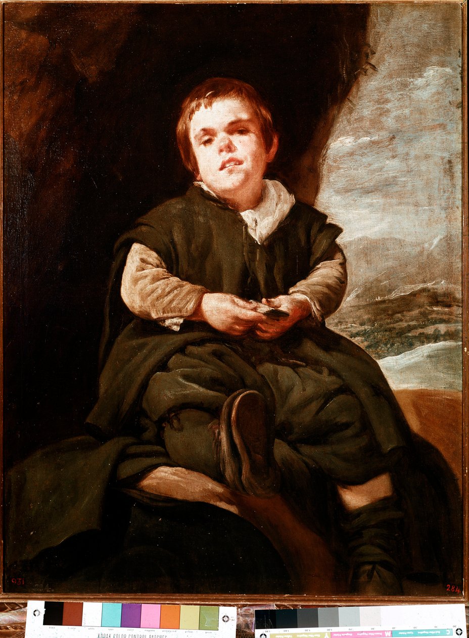 Porträtt av Don Francisco Lezcano, dvärg vid Spaniens hov (olja på duk av Diego Velázquez