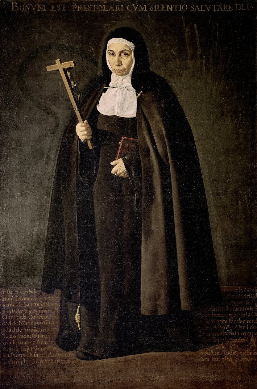 Porträtt av Moder Jeronima de la Fuente av Diego Rodriguez de Silva y Velazquez